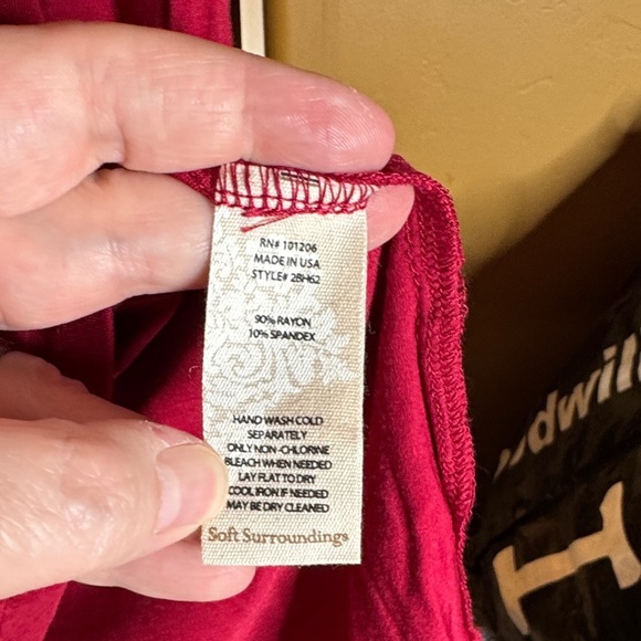 Soft Surroundings Chantal Striped Bell Sleeve Red Blouse Size Large - Picture 4 of 6